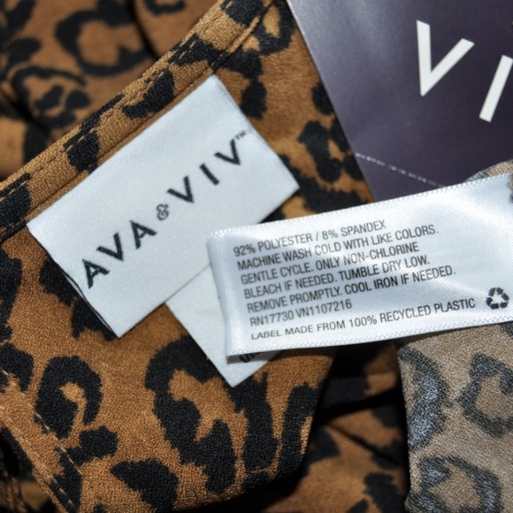 New AVA & VIV Animal Print Back Detail Blouse [B6] - Picture 6 of 8